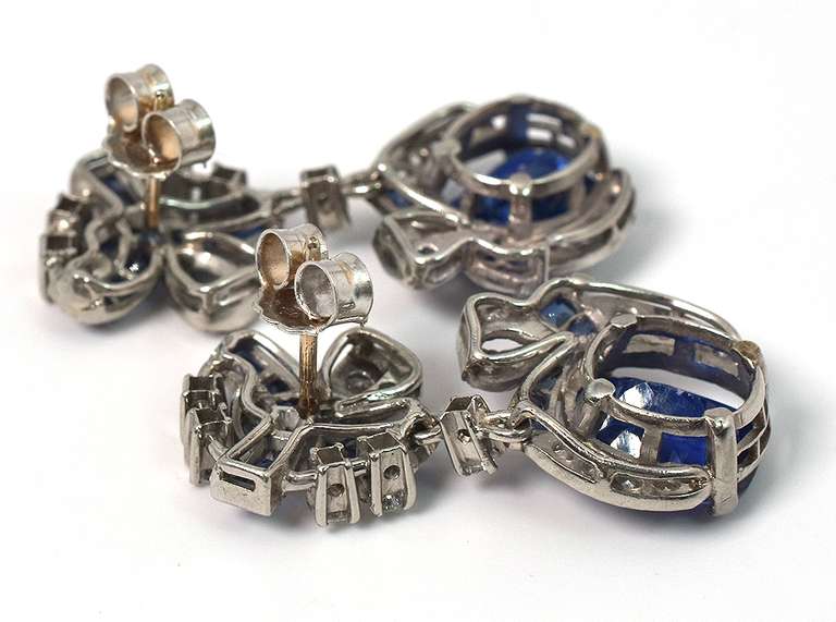 Vibrant Kyanite & Diamond Earrings in 18KT White Gold