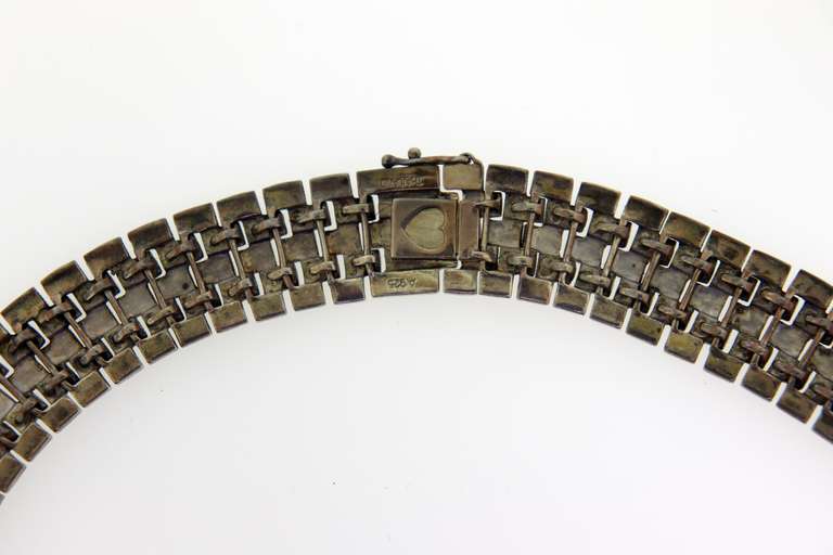 Sterling Silver Wide Marcasite Necklace