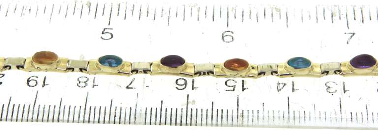 Sepctacular Blue Topaz, Amethyst and Citrine Bracelet