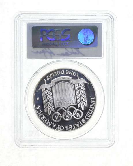 PROOF 1992-S Olympic Baseball Commem. Silver Dollar - Signed - PCGS