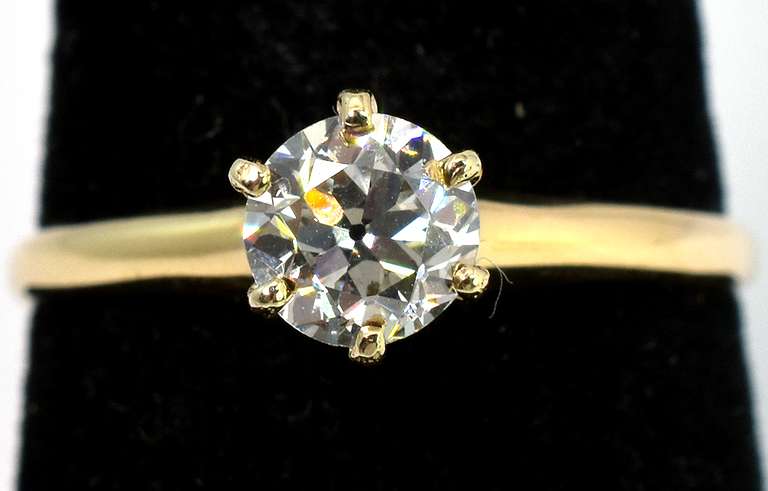 Sparkling 0.69CT Diamond Solitaire Ring in 14KT Yellow Gold