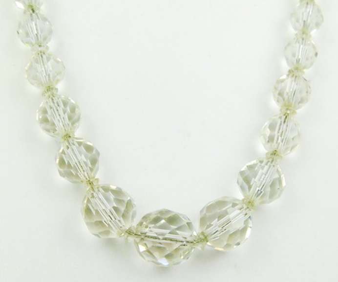 Vintage Sterling Crystal Bead Necklace