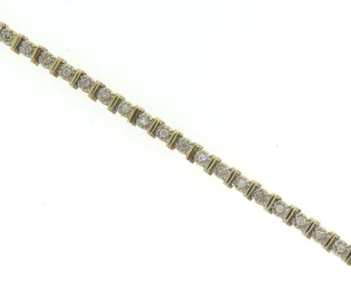Glittering 14kt YG Diamond Tennis Bracelet