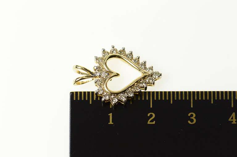 10K Yellow Gold Diamond Classic Heart Love Symbol Pendant