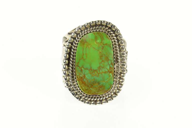 Sterling Silver Native American Navajo Turquoise Statement Ring