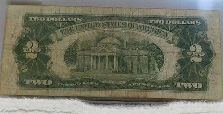 1928-G $2. US Note Red Seal circ, first yr of issue for sm size