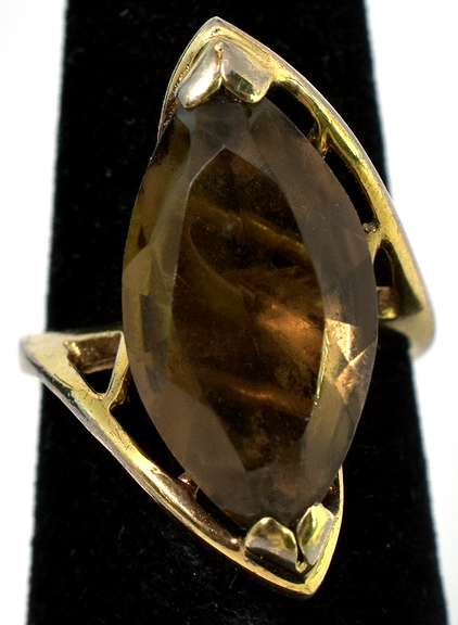 Stately Smokey Quartz Ring in Sterling Silver, Size 4-3/4