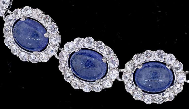 Breathtaking Tanzanite & Sapphire Necklace in Sterling Silver