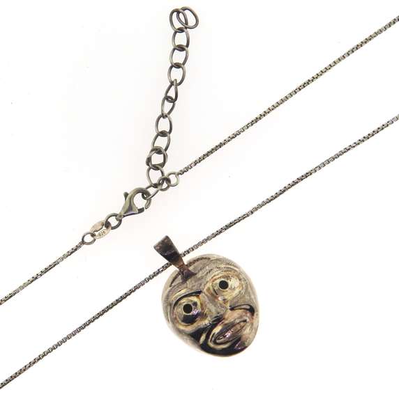 Sterling Silver Face on Chain