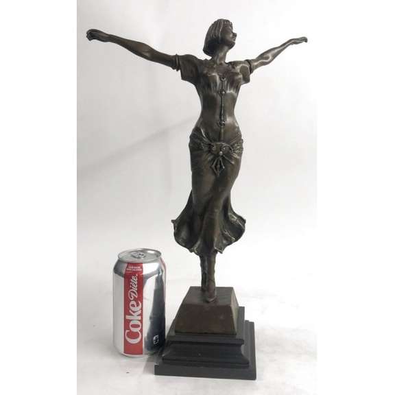 Free as Bird Elegant Woman Bronze Sculpture