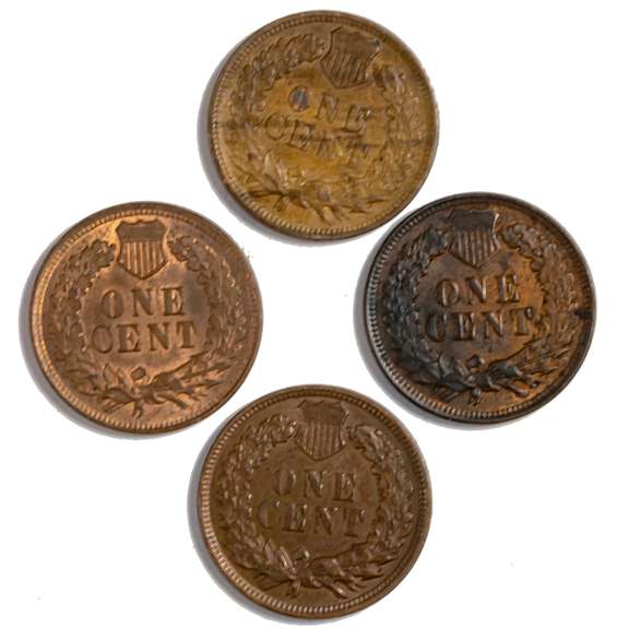 4 Near Unc Indian Head Cents