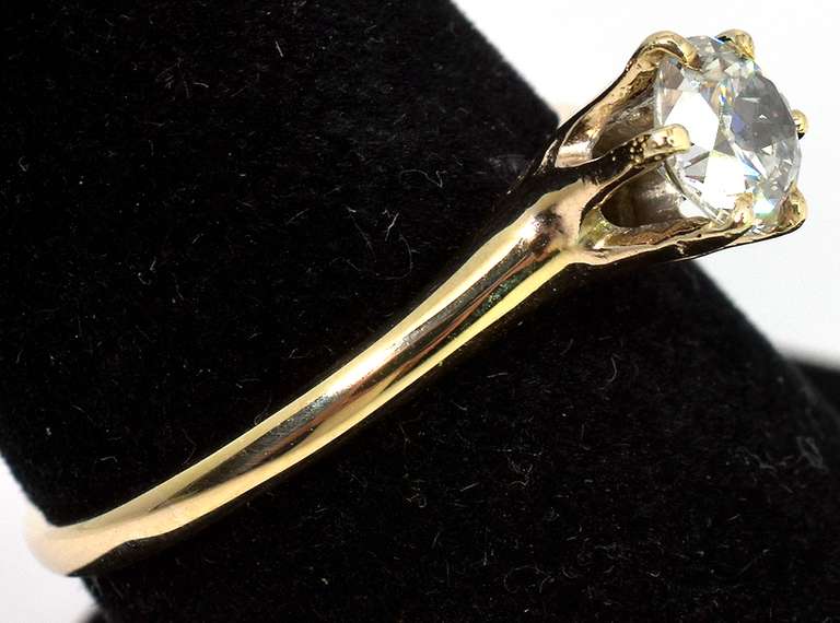 Sparkling 0.69CT Diamond Solitaire Ring in 14KT Yellow Gold
