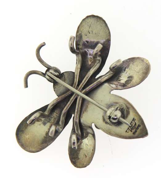 Vintage Turquoise Sterling Silver Bee Brooch