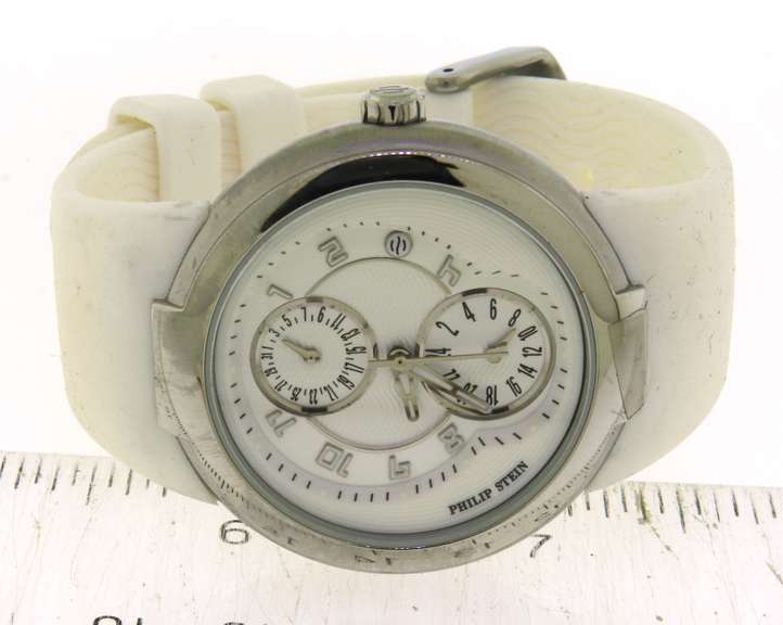 Phillip Stein Active White Rubber Strap Watch