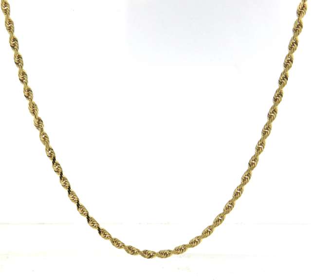 Beautiful Yellow Gold Rope Chain Necklace