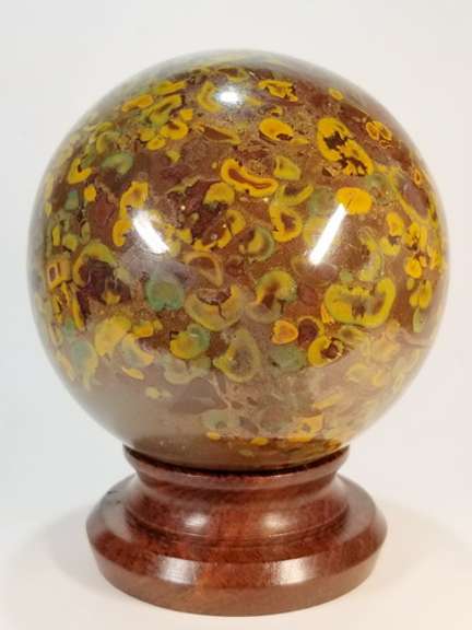 Impressive 7,800ct untreated Fruit Jasper sphere