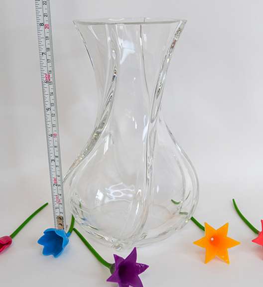 8 Inch Baccarat Serpentine Heavy Clear Crystal Bouquet Vase