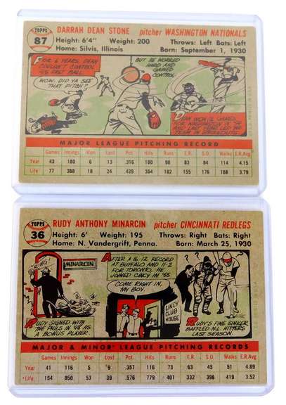 2 Topps 1956 Baseball Cards