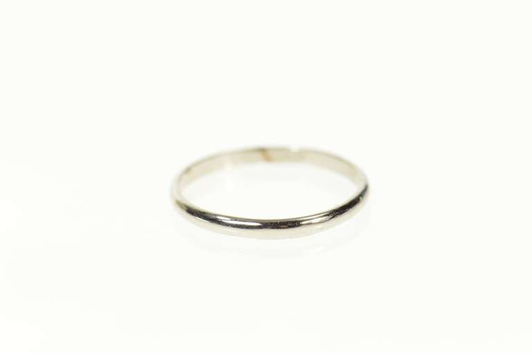 14K White Gold 1.4mm Rounded Simple Plain Child's Band Ring
