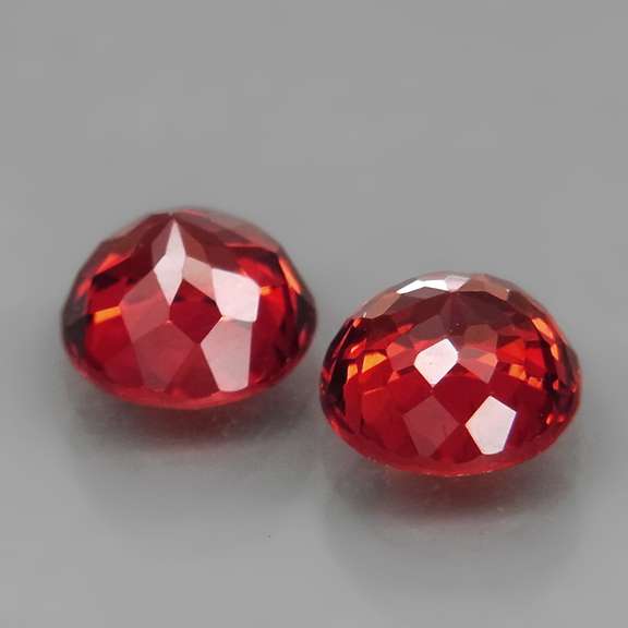 Untreated! 1.38ct pair of high fire Mandarin Garnets