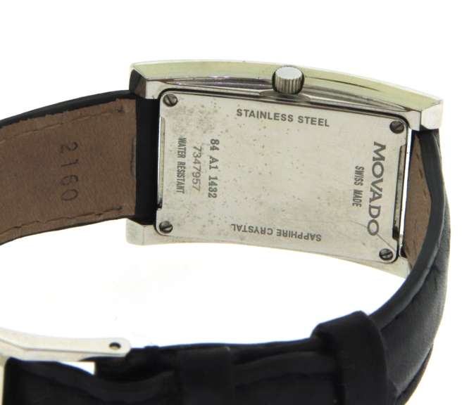 Movado Strap La Nouvelle on Black Leather Strap Watch