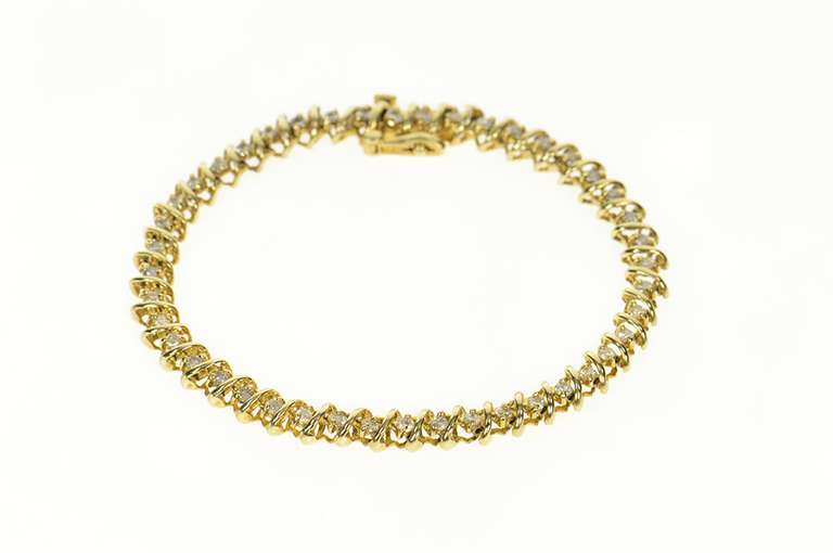 14K Yellow Gold 1.76 Ctw Classic Diamond Tennis Bracelet