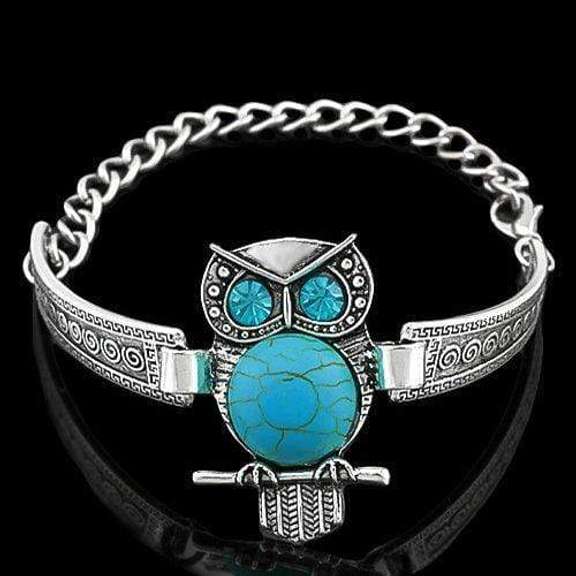 FASHION SYNTHETIC TURQUOISE GERMAN SILVER BRACELET