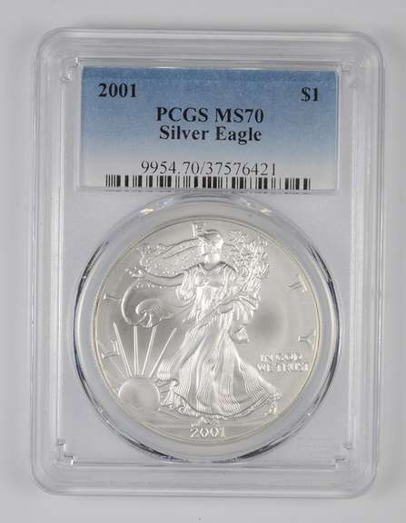 MS70 2001 American Silver Eagle - Graded PCGS