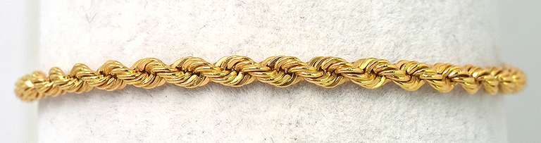 Excellent 8-Inch 18KT Rope Bracelet