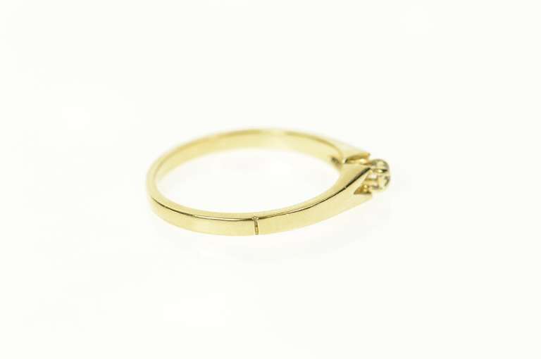 10K Yellow Gold Simple Diamond Solitaire Classic Promise Ring