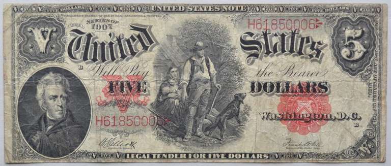 $ 5 1907 Axeman  US Note