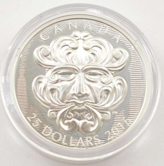 2016 Canada $25 Grotesque Foliated Green Man Fine Silver Coin Box/COA