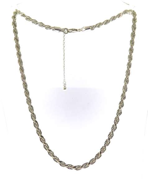 Italian Sterling Silver Rope Chain Necklace