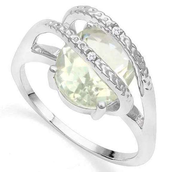 925 STERLING SILVER OV 9*11 MM GREEN AMETHYST WOMEN RING