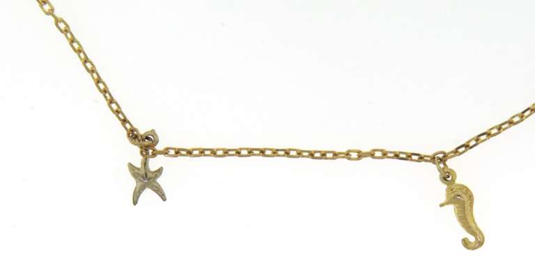 Beautiful Anklet with Seahorse and Starfish Charms
