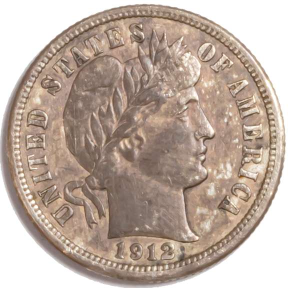 1912 Very Near Unc Barber Dime