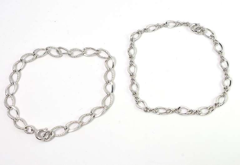 Pair of Lovely Sterling Silver Link Bracelets