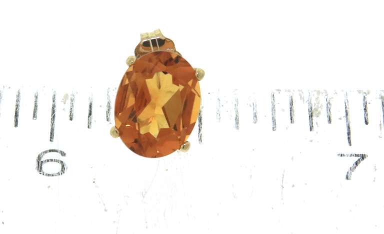 Stunning Oval Citrine Yellow Gold Stud Earrings