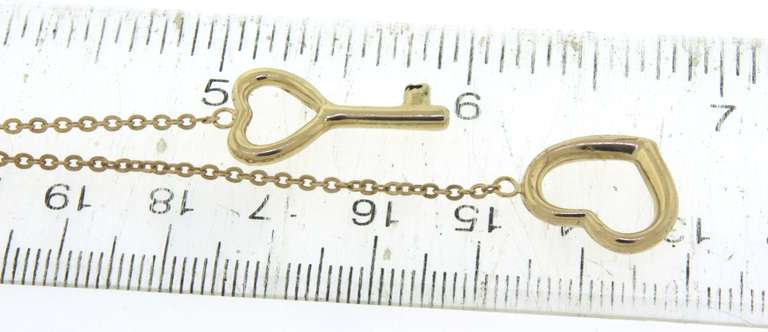 Favorite Key to The Heart Lariat Necklace in Yellow Gold