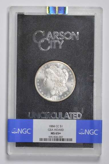 MS65+ 1884-CC Morgan Silver Dollar - GSA Hoard - Graded NGC