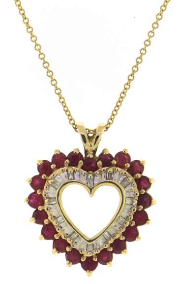Charming Ruby and Diamond Pendant on Chain