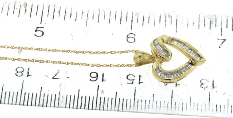 Dazzling Yellow Gold Diamond Heart Shaped on Chain