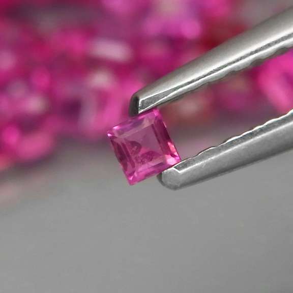 Thai pink! 4.39ct 100 piece princess cut Ruby set