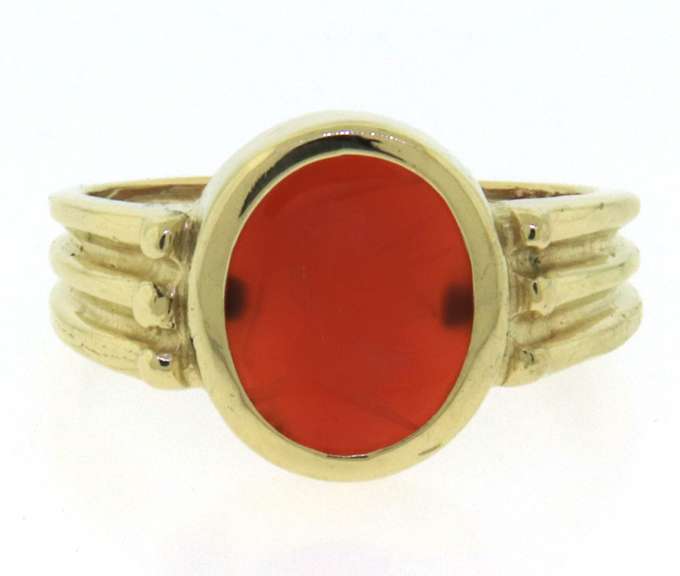Vintage 14kt YG Bezel Set Intaglio Ring