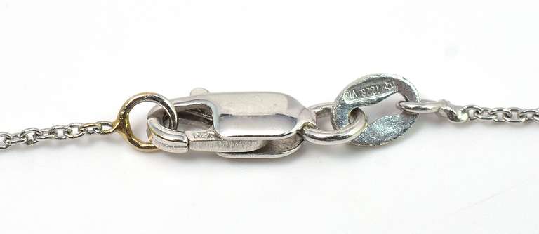 Cute Diamond Circle Necklace in 18KT White Gold