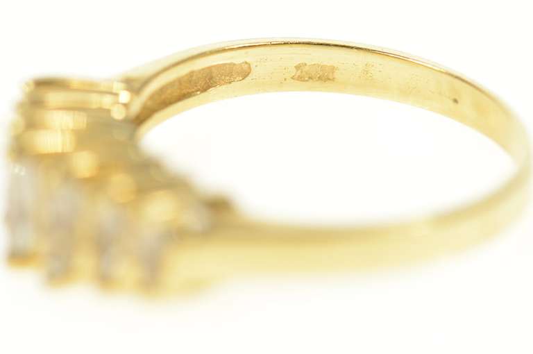 14K Yellow Gold Marquise Seven Stone Statement Band Ring