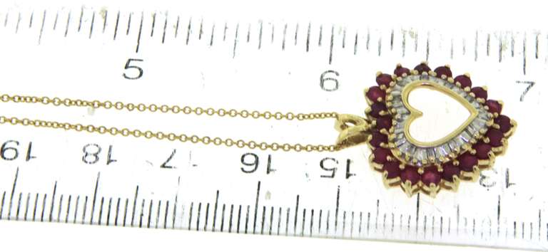Charming Ruby and Diamond Pendant on Chain