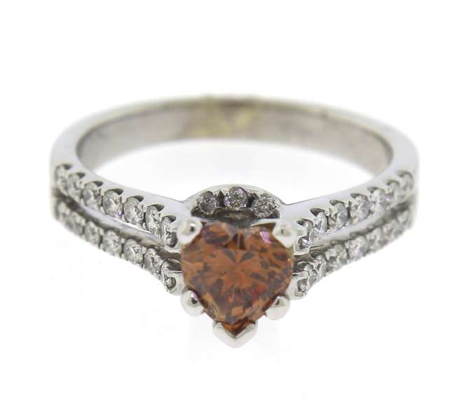 Majestic 18kt White Gold Heart Shaped Diamond Engagement Ring