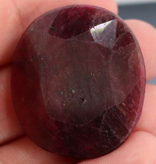 Fiery 134ct oval cut deep red Ruby