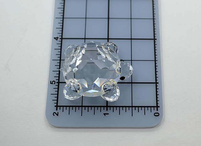 Vintage Swarovski Clear Multi Faceted Crystal Turtle Miniature Figurine, Endangered Spices Series